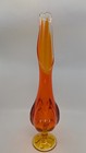 Vintage Viking 6 Petal Persimmon Orange 19.5” Swung Art Glass Vase