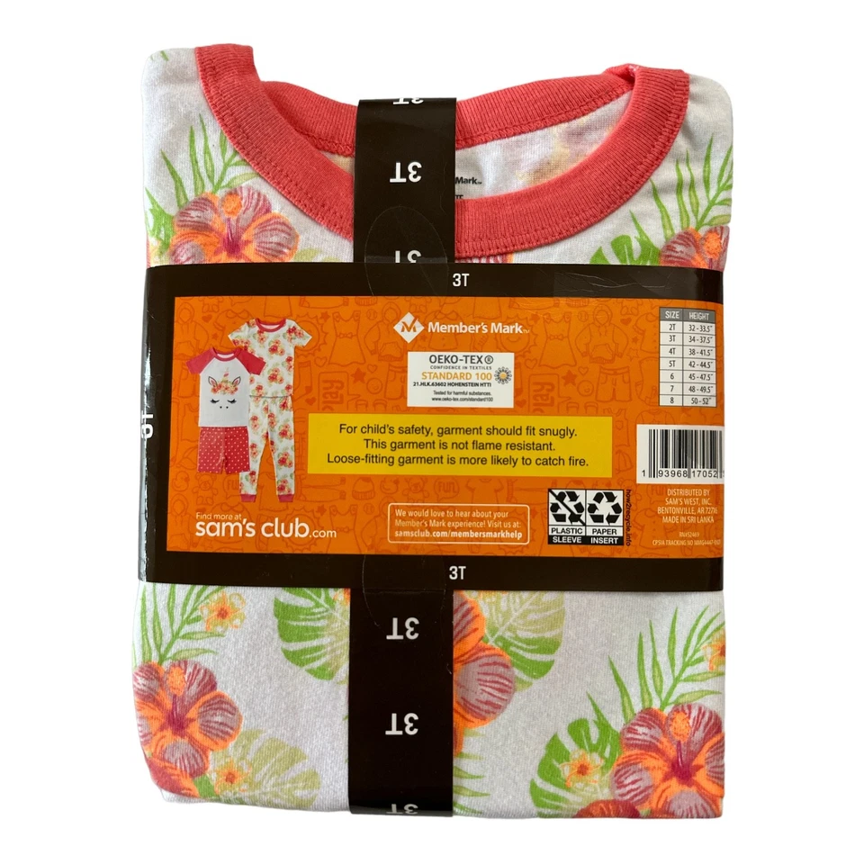 Conjunto de pijama favorito Member's Mark para niñas de 4 piezas ajuste ceñido mezcla y combinación Foto 2 de 2