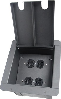  Elite Core Recessed Pocket Audio Stage Floor Box with Quad AC Outlets