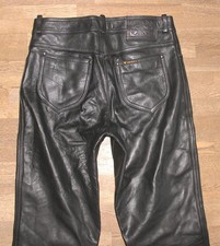 / MODEKA / Herren- LEDERJEANS / Biker - Lederhose in schwarz in W31 / L31-32