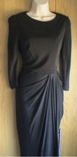 Karen Millen black jersey crepe smart asymmetric draped dress UK 10 US 6 £140