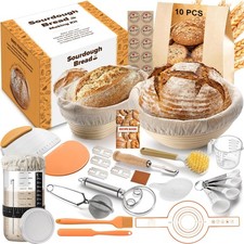 Sourdough Starter Kit, Bread Making Kit with Sourdough Starter Jar for Beginn...
