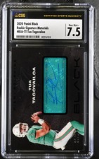 Tua Tagovailoa 2020 Panini Black #18/25 CSG Graded 7.5 Auto Relic Rookie Card. rookie card picture