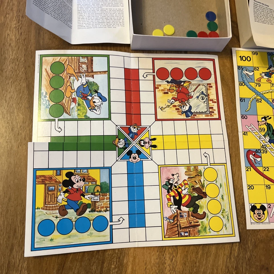 Rare Walt Disney (Mickey Mouse Ltd) Ludo & Snakes & Ladders Game Boards bundle - Image 3 of 4