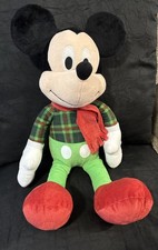 DISNEY MICKEY MOUSE Christmas Holiday Classic Large PLUSH 19" EXCELLENT
