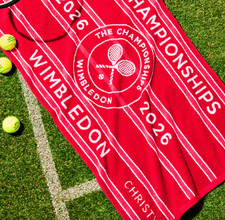🎾🍓OFICJALNY RĘCZNIK TENISOWY 2026 WIMBLEDON TRUSKAWKOWY CZERWONY ZE SZNURKIEM TORBA NOWY🍓🎾
