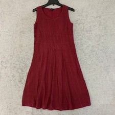 Talbots Women's M Fit & Flare Midi Sweater Dress Burgundy Red Sleeveless