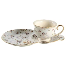 Coastline Imports Snowman Cream Tea & Toast Snack Plate & Cup Set 10954697