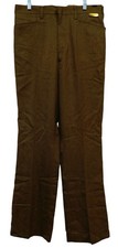 NWT Men's Vintage Burlington Brown Stripe Flare Dress Pants 34x32 Made in USA