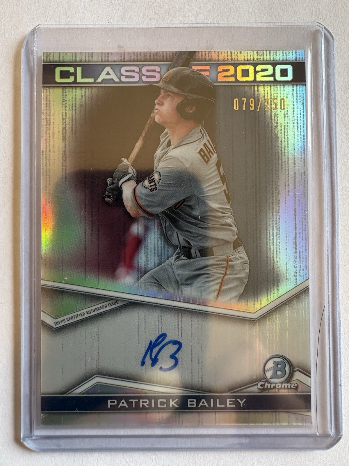 PATRICK BAILEY Autograph Giants 2020 Bowman Chrome On-card AUTO #'d 79/250!!