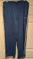 Vintage 1990's Abercombie and Fitch XL Blue  White Stripe Sweatpants Wide Leg