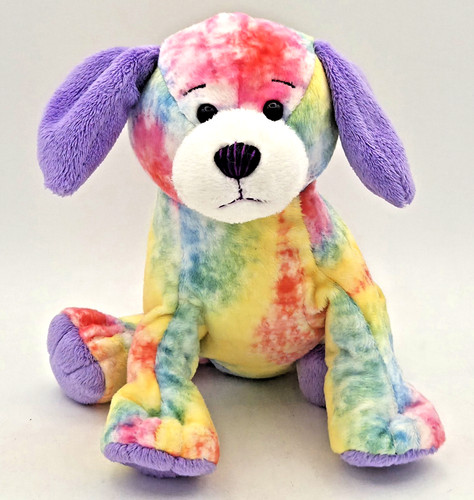 Ganz Webkinz TIE DYED PUPPY HM385 Plush Stuffed Animal No Code Retired FREE SHIP