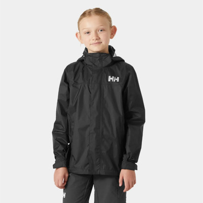 Helly Hansen Boy's Medium Black Loke Hooded Full Zip Outdoor Hiking Jacket O9-7