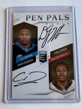 DJ MOORE / CALVIN RIDLEY Autograph 2018 Panini Donruss Elite Pen Pals Duals AUTO