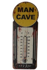 Blech Thermometer "Man Cave" Partykeller M&auml;nnerh&ouml;hle Hobbyraum 29x11 cm