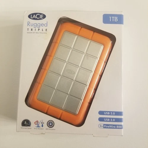 New & Sealed Lacie Rugged Triple 1Tb Drive USB & Firewire