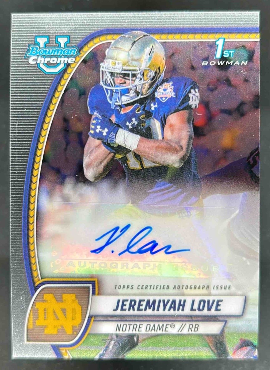 2024 Bowman Chrome U Jeremiyah Love Prospect Auto #PA-JLO
