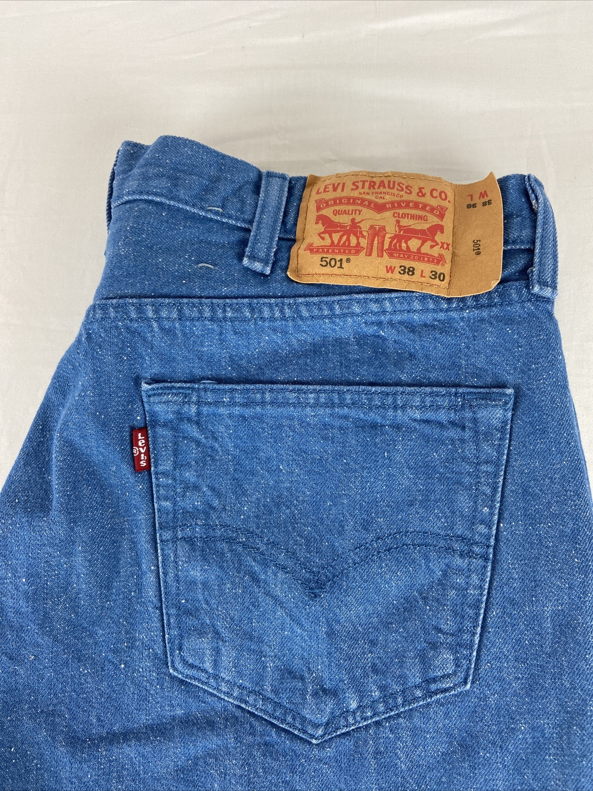 Levi's 501 Jeans Original Fit Mens 38x30 Light Blue W… Gem