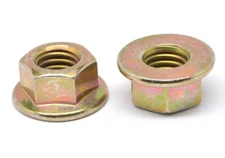 3/8-24 Fine Grade G Stover All Metal Flange Locknut Medium Carbon Steel Yellow Z