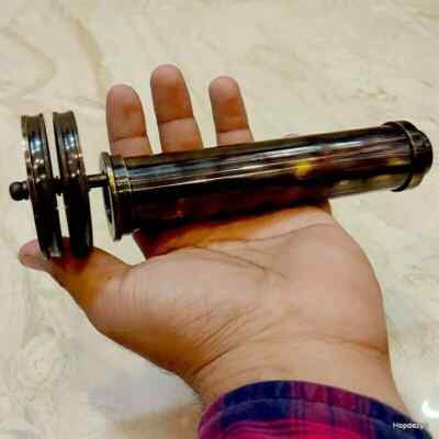 Nautical Antique Vintage Brass Double Rotation Wheel Kaleidoscope Gift item