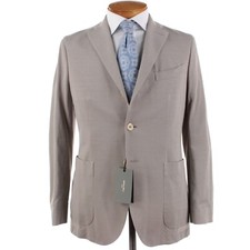 Boglioli NWT Sport Coat / K Jacket Size 50R 40R US In Solid Beige 100 Cotton