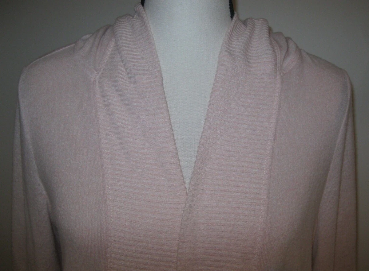 Grayson Threads Hooded Cardigan Open Front Soft Ribbed Trim Pink Size S  Small | eBay