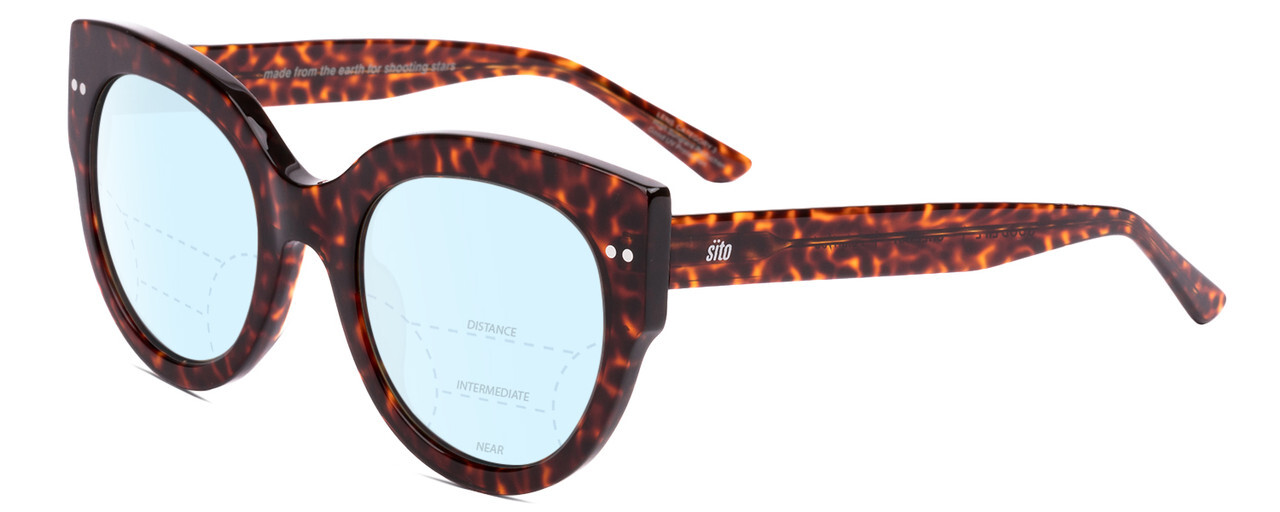 SITO SHADES GOOD LIFE Women's Amber Cheetah Blue Light Blocking Glasses 54mm-image