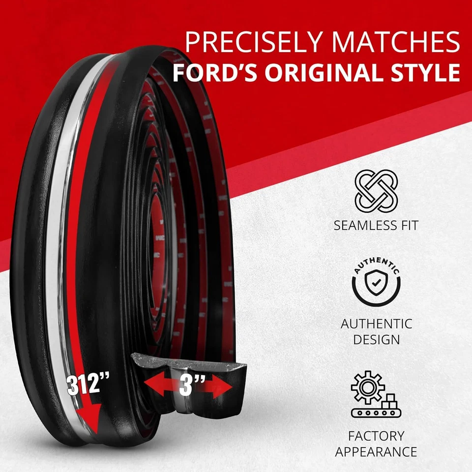 All-Fit 3" 1987-1991 Ford F150, F250, F350 & Bronco OEM Replacement Molding Trim - Image 3 of 4