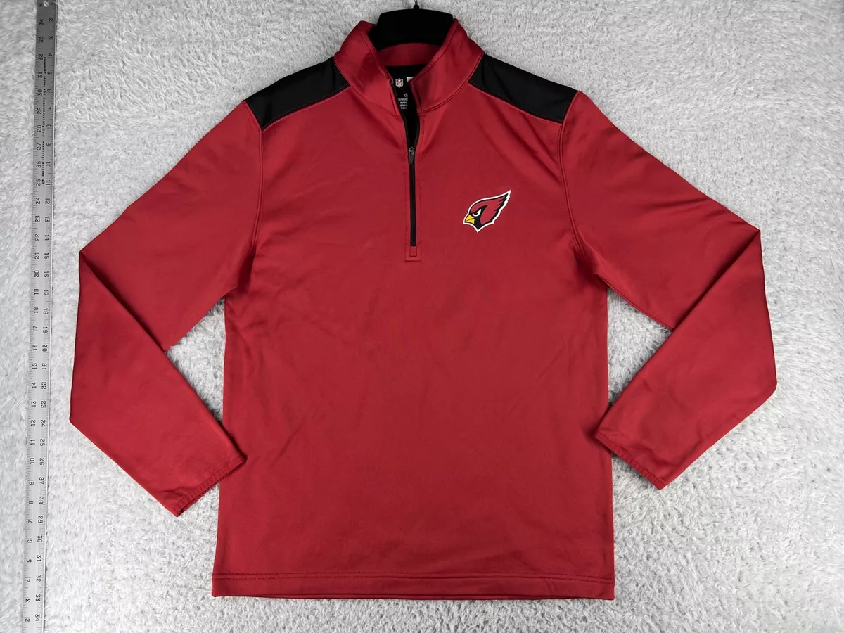 Arizona Cardinals Sweater Mens Medium Red Black 1 4 Zip Mock Neck
