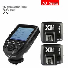 US Godox XPro-C Flash Speedlite Trigger Transmitter 2 X1R-C Receivers For Canon