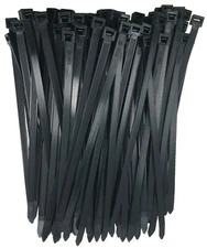 (100) Black 8" Inch Nylon Heavy Duty Cable Wire Wrap Zip Ties 120 LBS USA MADE