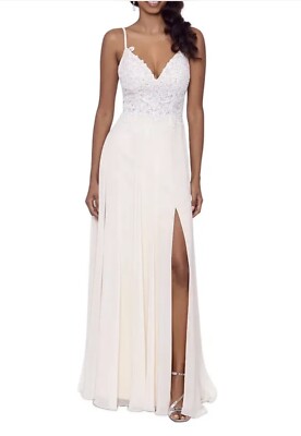 xscape embellished chiffon cape dress X by Xscape Embellished Chiffon Cape Dress