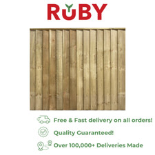 Ruby Premium Closeboard Fence Panels - Durable Treated Wooden Garden Fencing