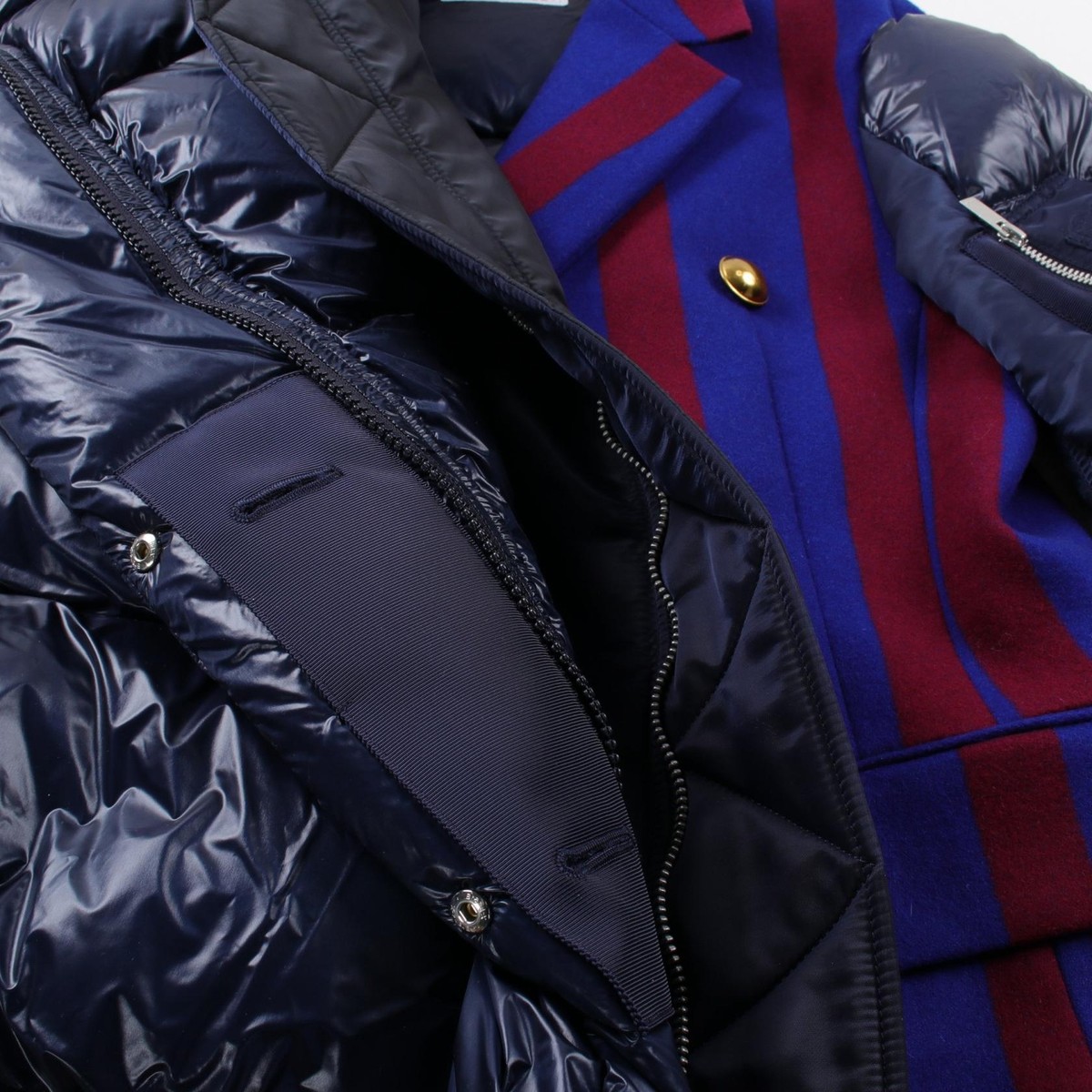 Sacai Down jacket blouson #1 puffer 18-04178 wool Nylon Navy Sacai Down jacket blouson #1 puffer 18-04178 wool Nylon Navy