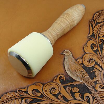 Leather Tooling Maul, Soft Nylon, Vegetable Tanned Leather, Stainless Steel