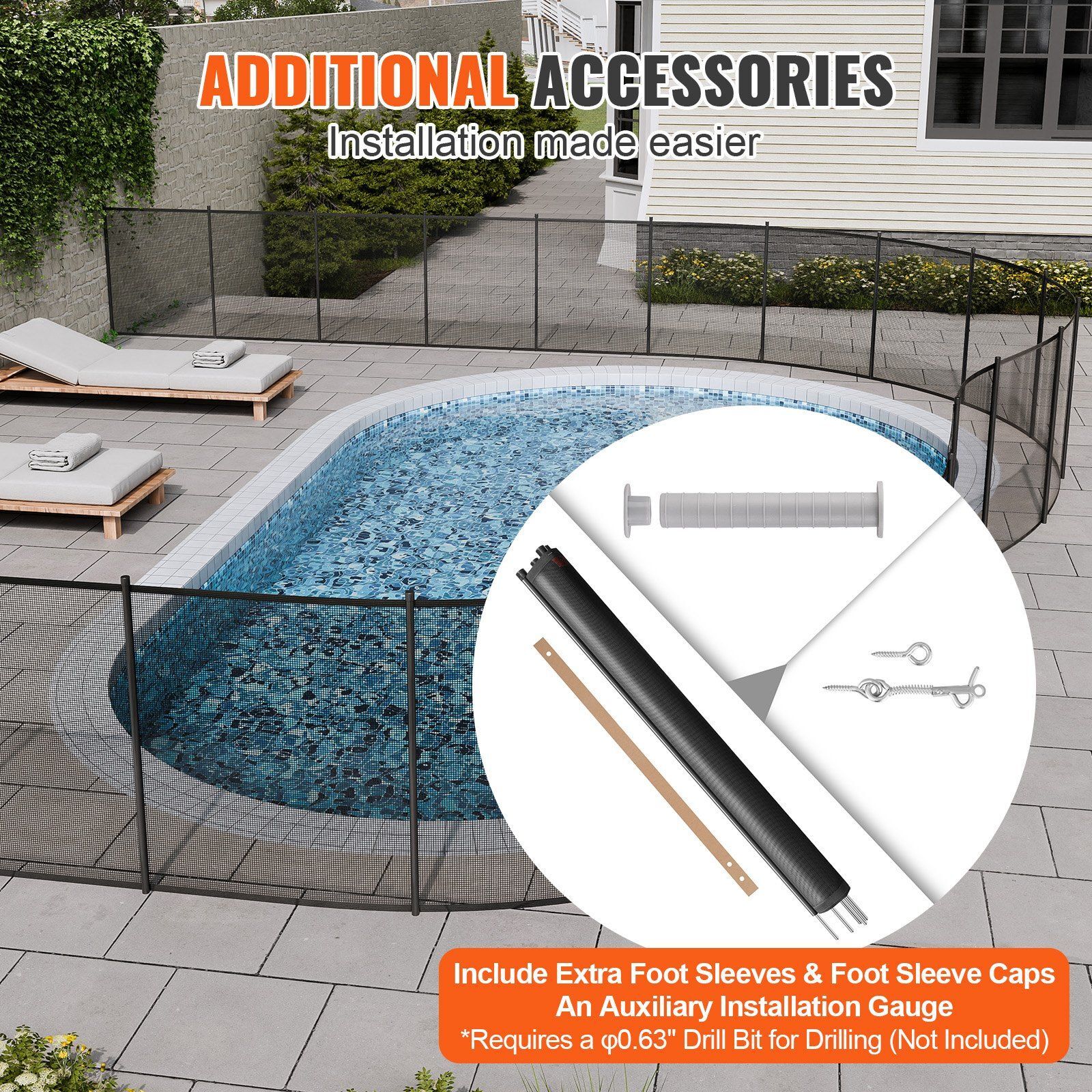 4 x 12 FT Pool Fence for Inground Pools, Removable Child Safety Pool Fencing