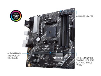 Factory Refurbished) ASUS Prime B450M-A II AMD DDR4 AM4 Micro ATX