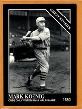 MARK KOENIG-Chicago Cubs/1993 Conlon Collection -Baseball Card