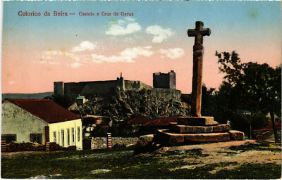 PC CPA MOZAMBIQUE, CELORICO DA BEIRA, CASTELO E CRUZ, VINTAGE POSTKARTE (b20813)