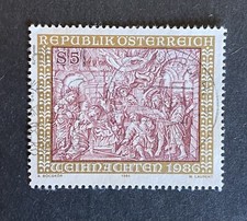 B643 Znaczki Austria Boże Narodzenie 1986 stemplowane 1 znaczek 