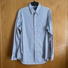 Ralph Lauren Blue Label Size 161/2 Large Striped L/S Dress Shirt
