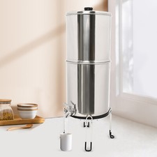 8.5L/2.25gal Gravity-fed Water Filter System Stainless Steel Countertop System