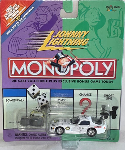 2001 Johnny Lightning Monopoly Diecast Car Dodge Viper With Bonus Game Token NEW