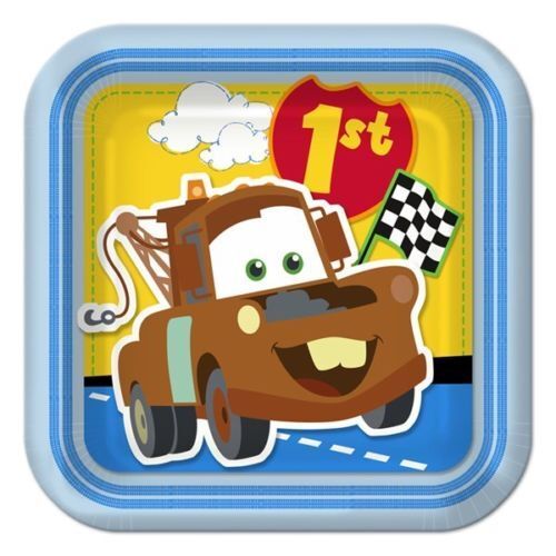 NEW CARS BABY'S 1st BIRTHDAY! 8-DESSERT PLATES PARTY SUPPLIES - Picture 1 of 2