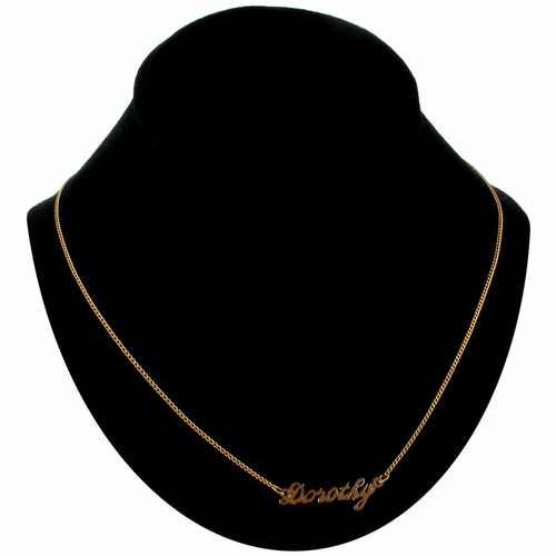 Vintage Gold Script Personalized Name Charm Necklace 16" - Choice Ladies Names - Picture 70 of 179