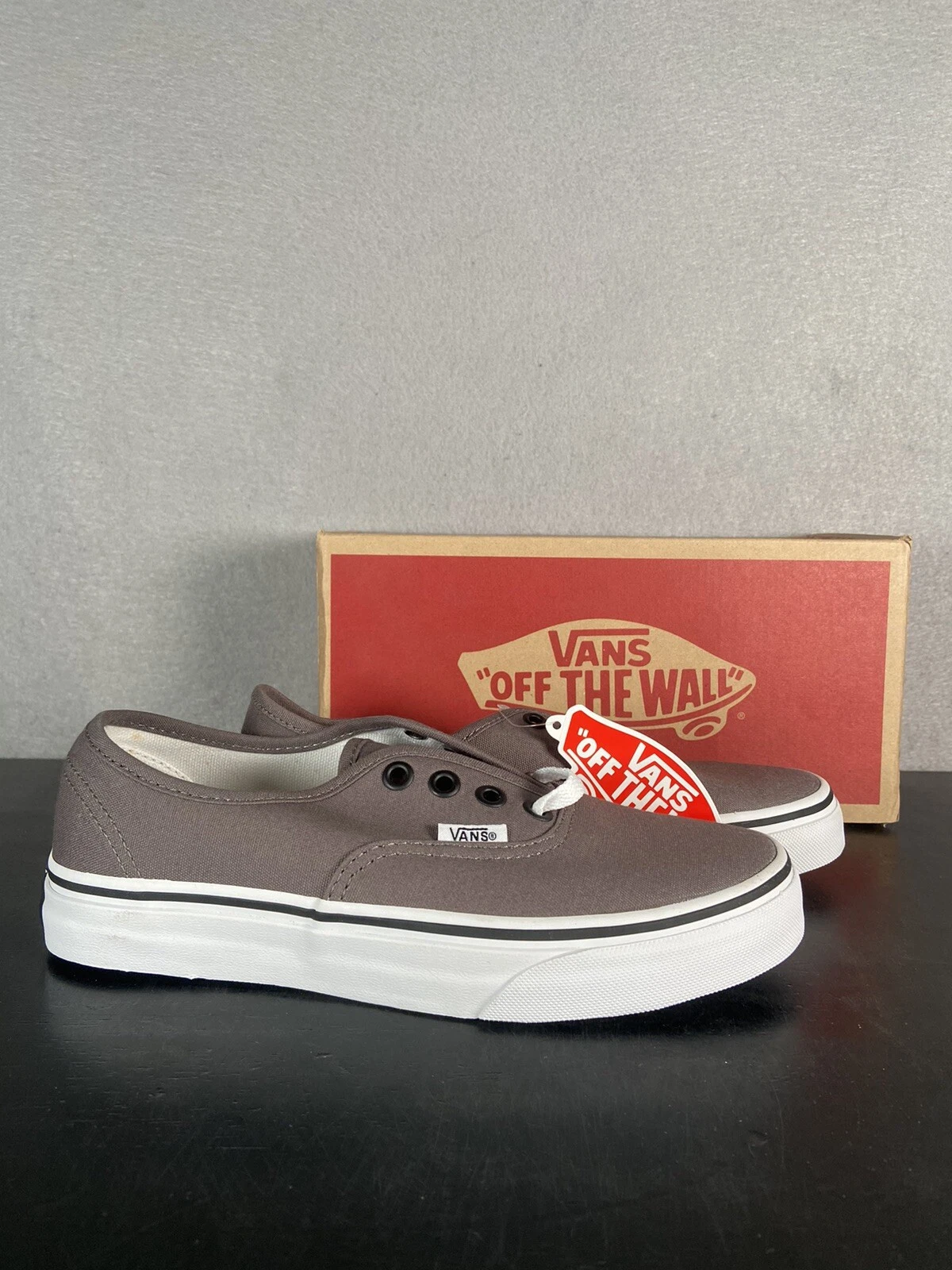 Vans Nuove Autentiche Sneakers Classiche Peltro Grigio Tela Scarpe Uomo Taglia 4 5 W 6