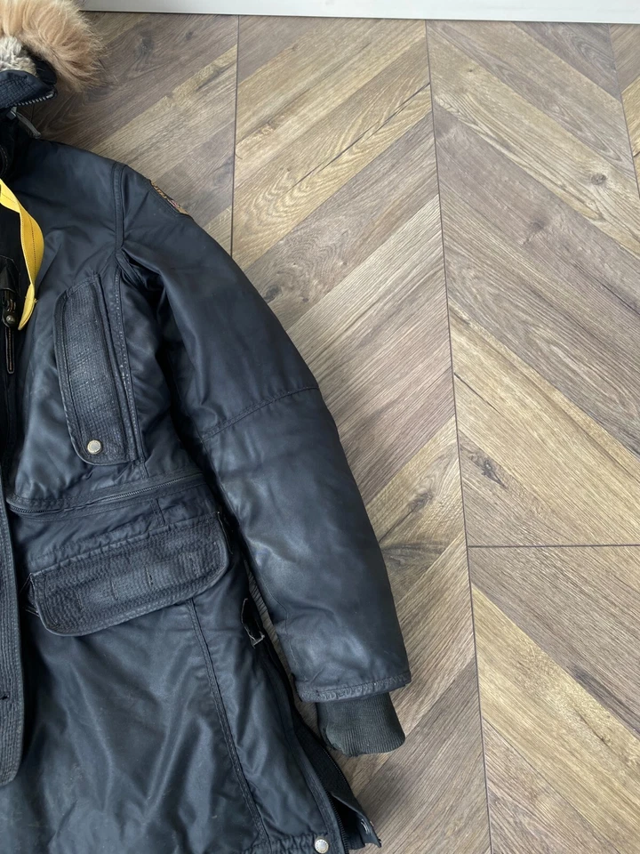 Chaqueta acolchada Kodiak de piel con capucha vintage Parajumpers Foto 2 de 4