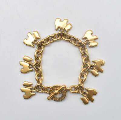 Bracelet Vintage Agatha En Métal Doré - Motif Animaux/insectes - Fermoir Cabillot - Occasion