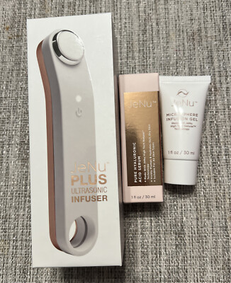 JeNu Plus Ultrasonic Infuser BUNDLE with Infusion Gel & Hyaluronic Acid A5