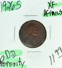 1926-S LINCOLN WHEAT CENT ~ XF DETAILS ~ POROSITY ~NICE COIN~ REF# D/D
